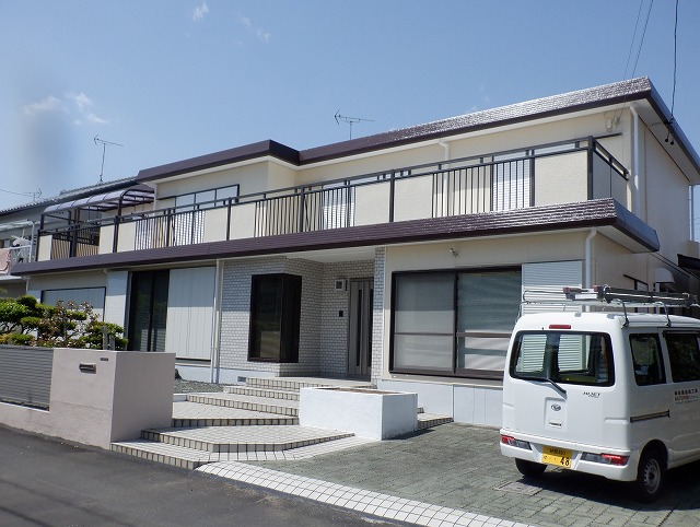 【藤枝市】ひび割れのあったモルタルの外壁塗装をさせていただいたM様