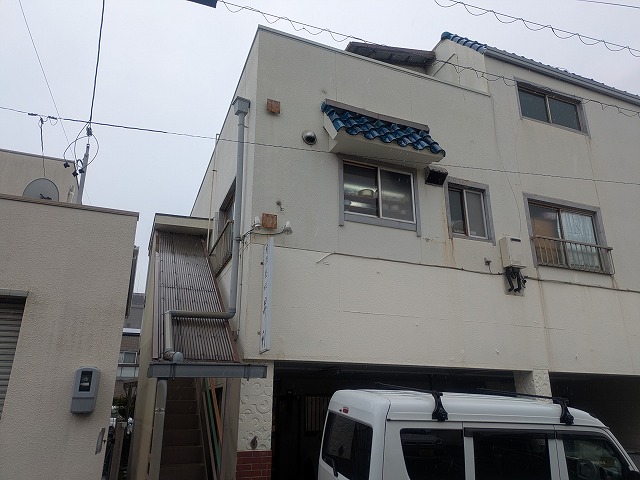 焼津市の３階建て住宅塗装前