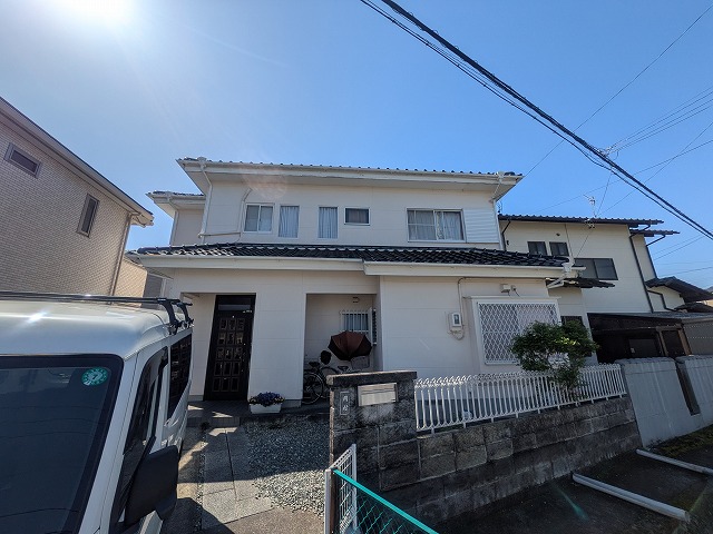 藤枝での住宅の外壁塗装工事開始前